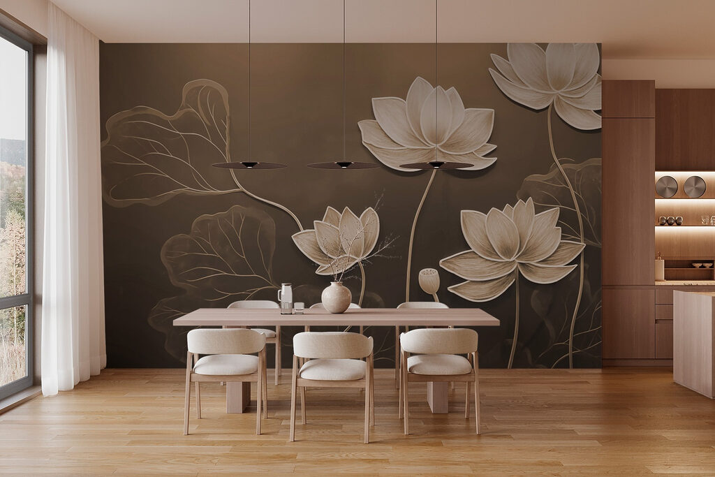 Serene blooms on a muted canvas