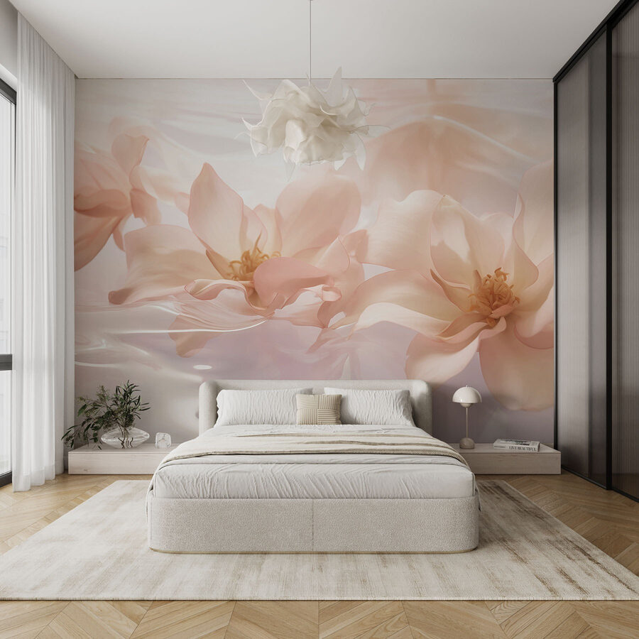 Gruppo di fiori rosa che galleggiano nell'acqua