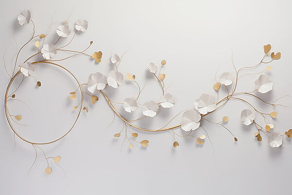 Elegante decorazione floreale su una parete Elegante decorazione floreale su una parete