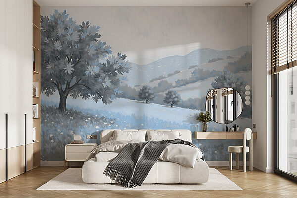 Paesaggio con alberi e fiori Paesaggio con alberi e fiori