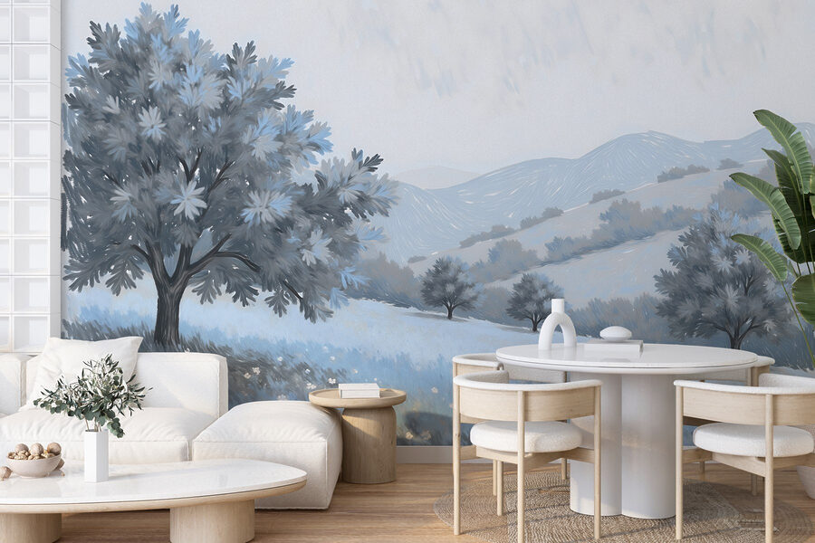 Paesaggio con alberi e fiori Paesaggio con alberi e fiori