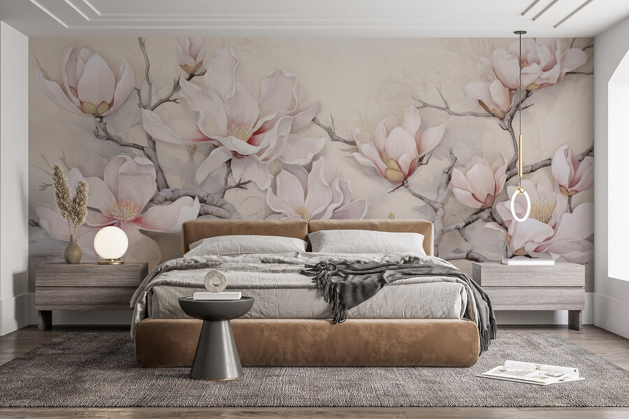 Pittura di fiori su un ramo