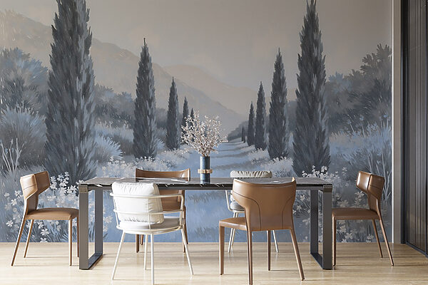 Paesaggio con alberi e fiori Paesaggio con alberi e fiori