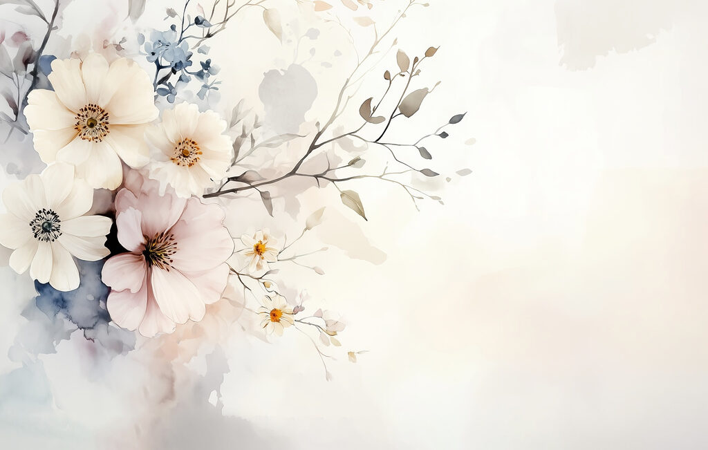 Pittura di fiori su sfondo bianco Pittura di fiori su sfondo bianco