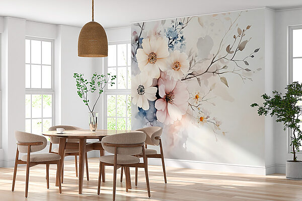 Pittura di fiori su sfondo bianco Pittura di fiori su sfondo bianco