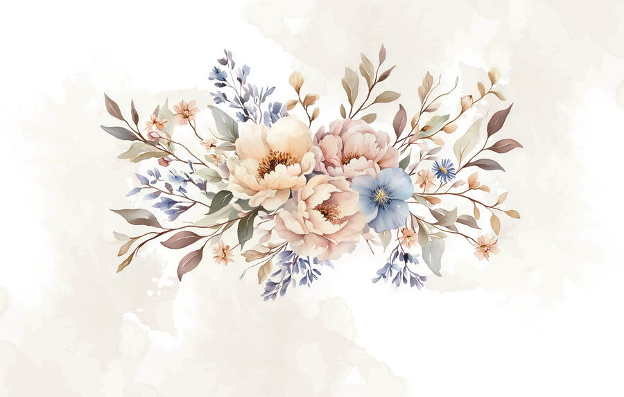 Bouquet di fiori su sfondo bianco