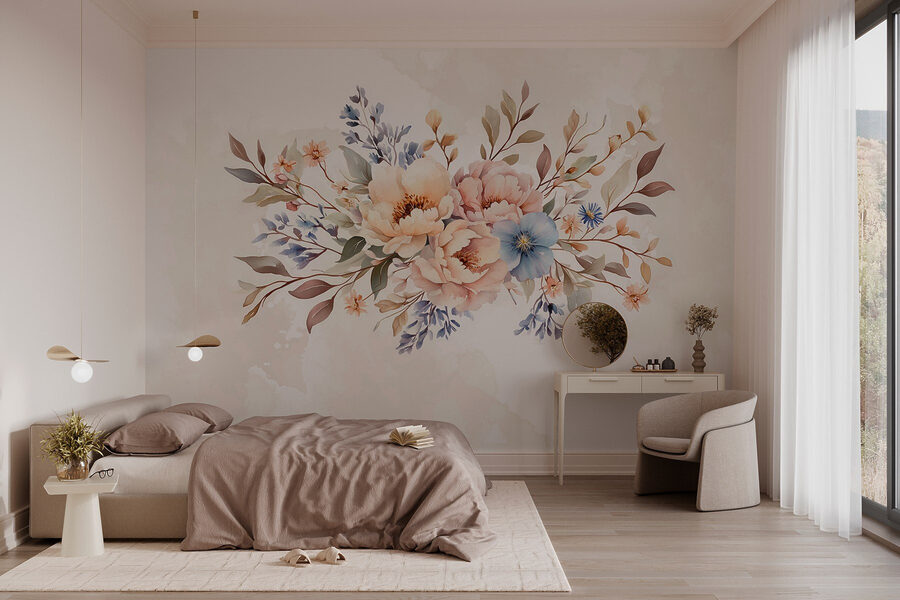 Bouquet di fiori su sfondo bianco