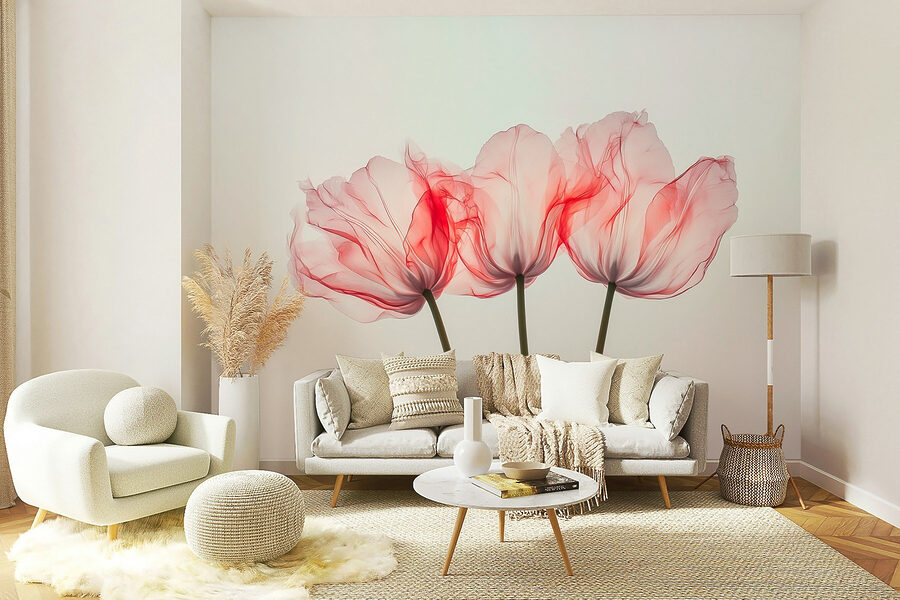 Gruppo di fiori rosa