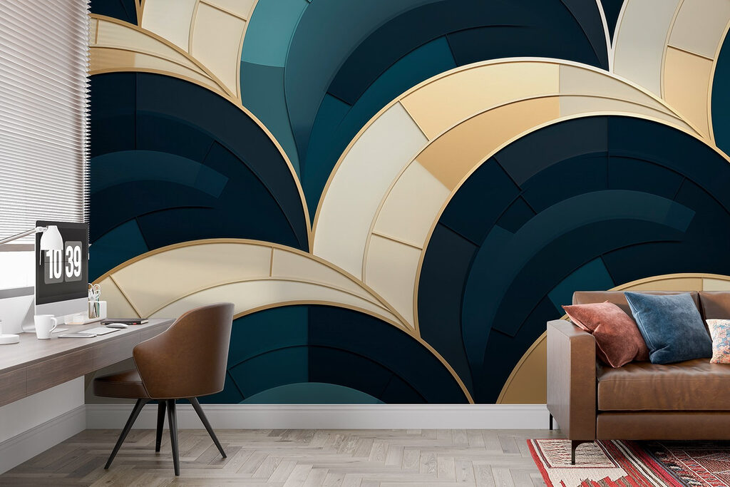 Abstract curves in calming colors