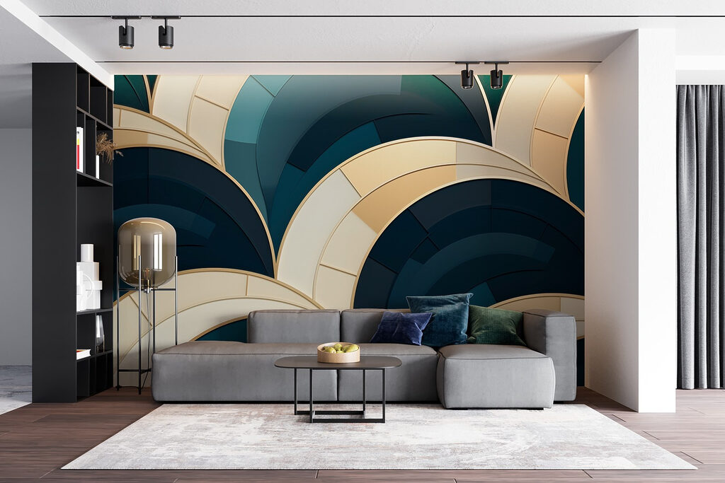 Abstract curves in calming colors