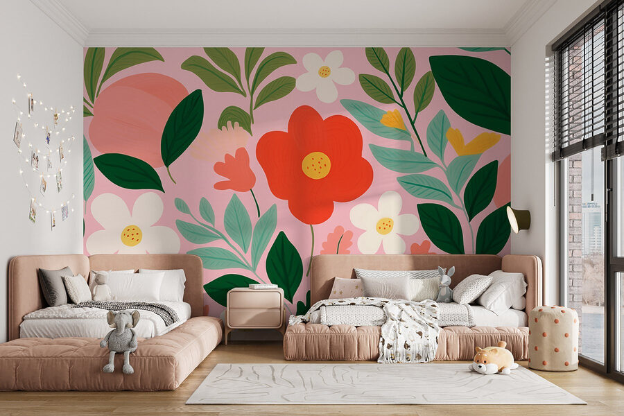 Motivo di fiori e foglie