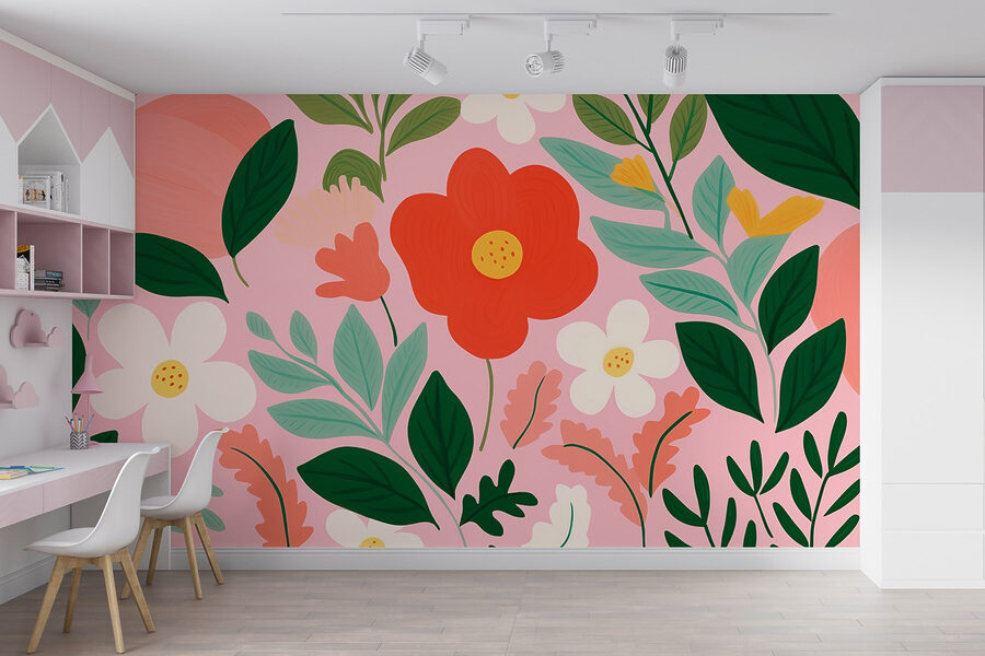 Motivo di fiori e foglie