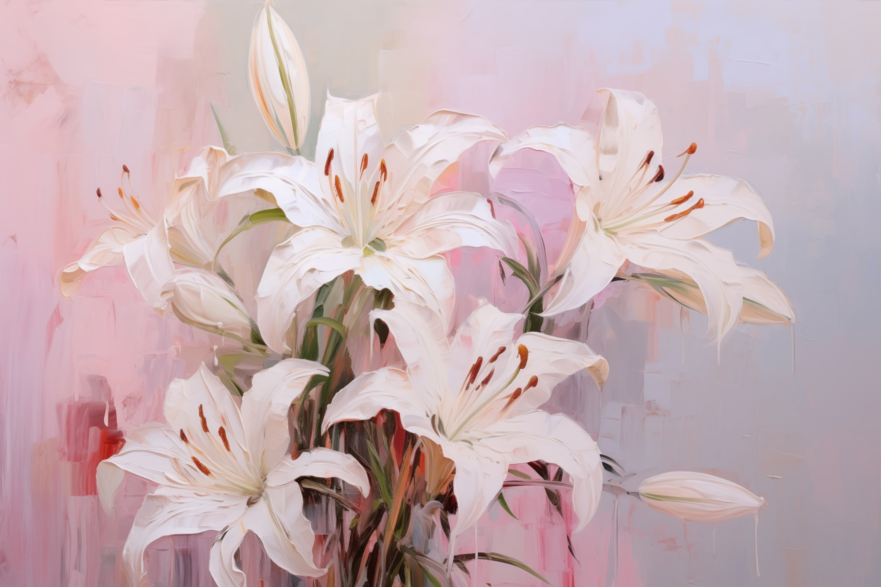 Painting of white flowers