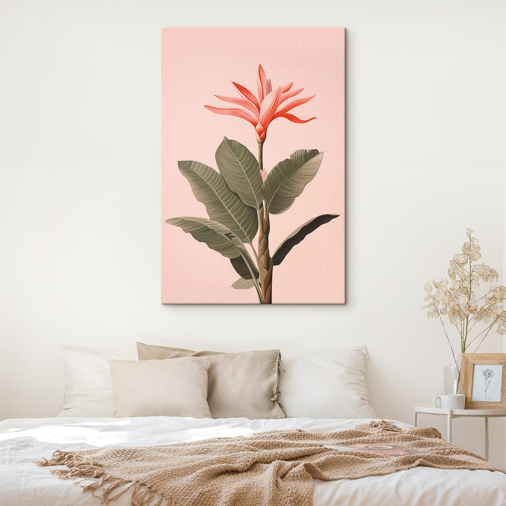 Painting of a flower and leaves Painting of a flower and leaves