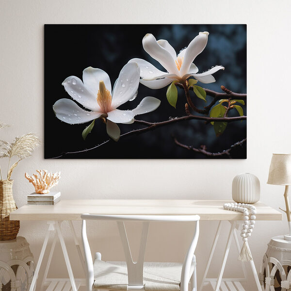 Delicate blossoms adorned with droplets