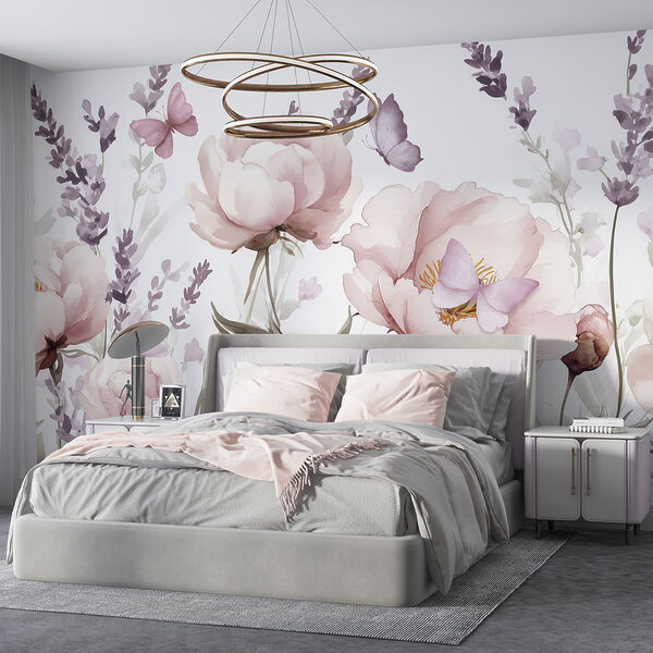 Pittura di fiori e farfalle Pittura di fiori e farfalle
