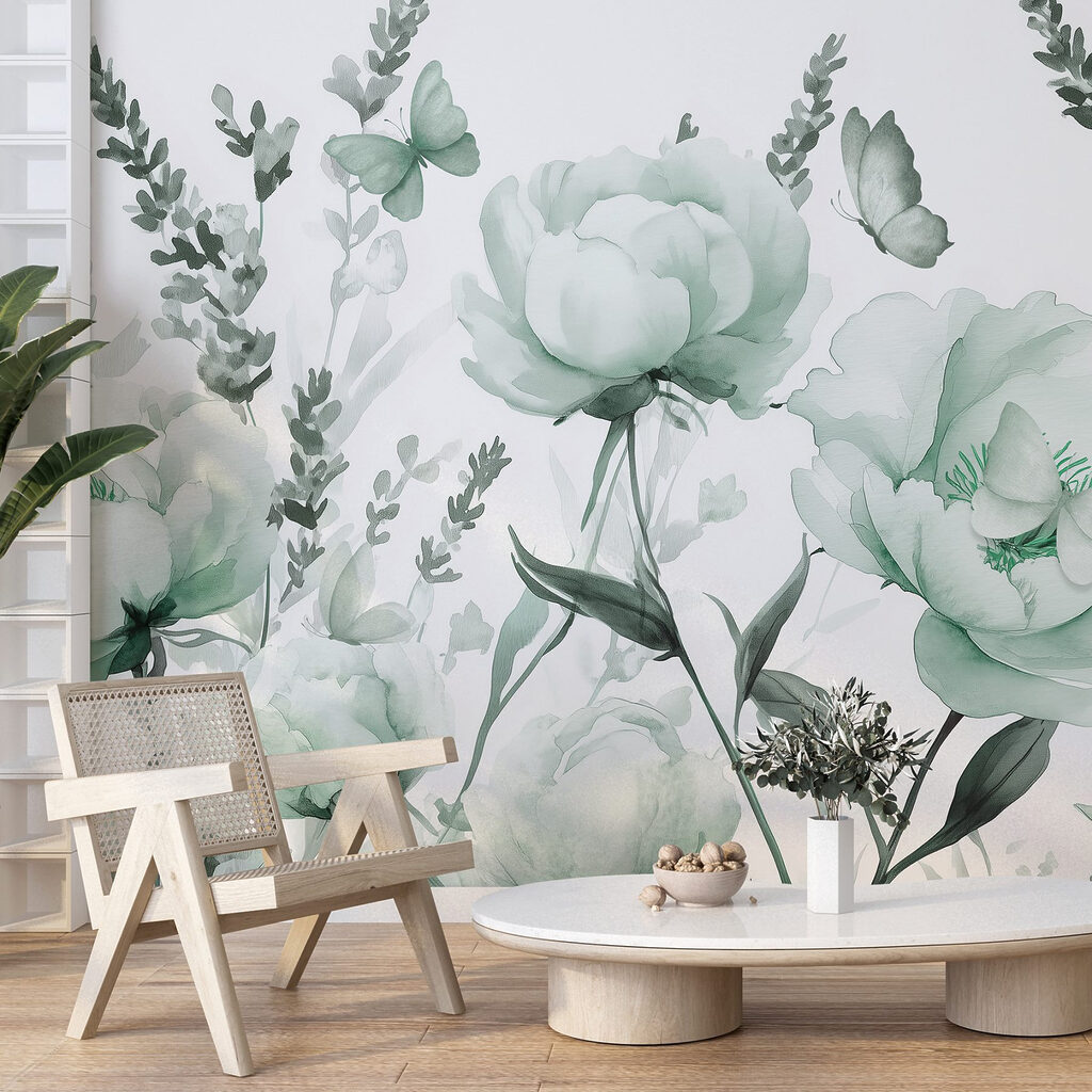 Delicate blooms in soft green hues