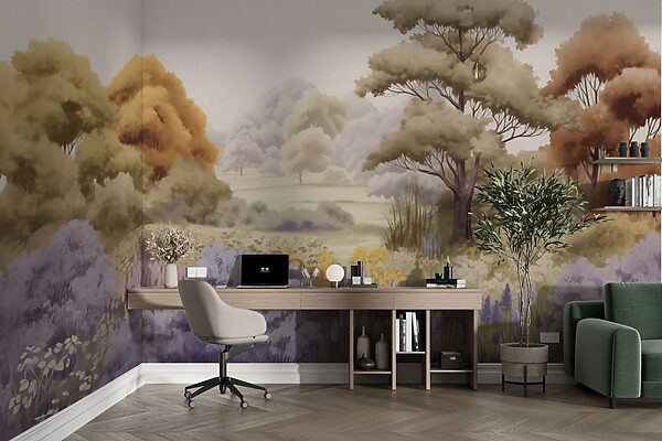 Paesaggio con alberi e fiori Paesaggio con alberi e fiori