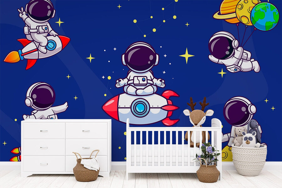 Cartone animato astronauta nello spazio