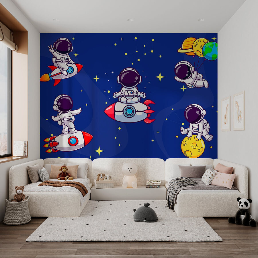 Cartone animato astronauta nello spazio