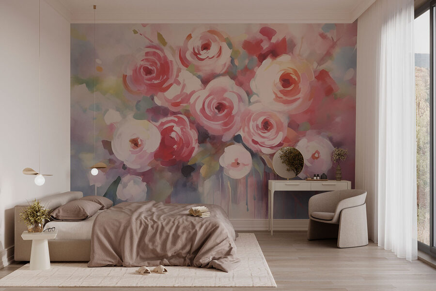 Pittura di fiori su una superficie bianca Pittura di fiori su una superficie bianca