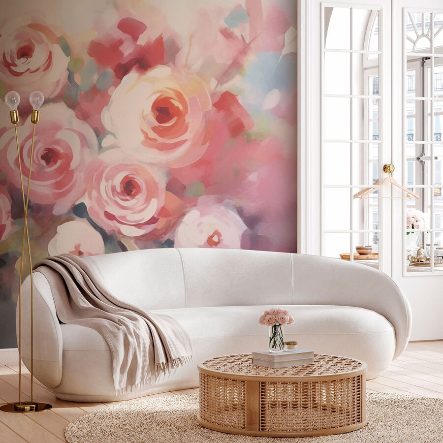 Pittura di fiori su una superficie bianca Pittura di fiori su una superficie bianca