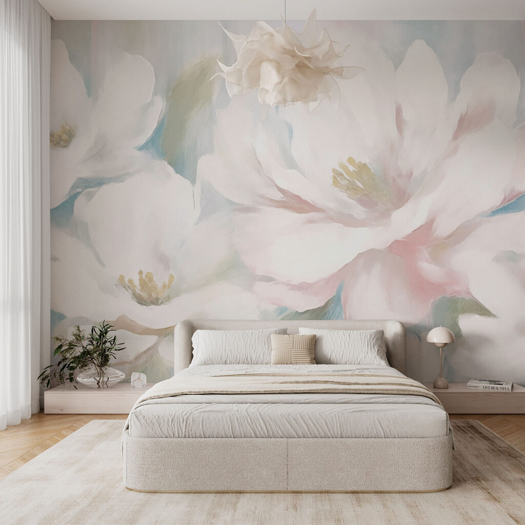 Painting of white flowers Painting of white flowers