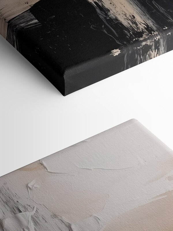 White and black paint on a white surface