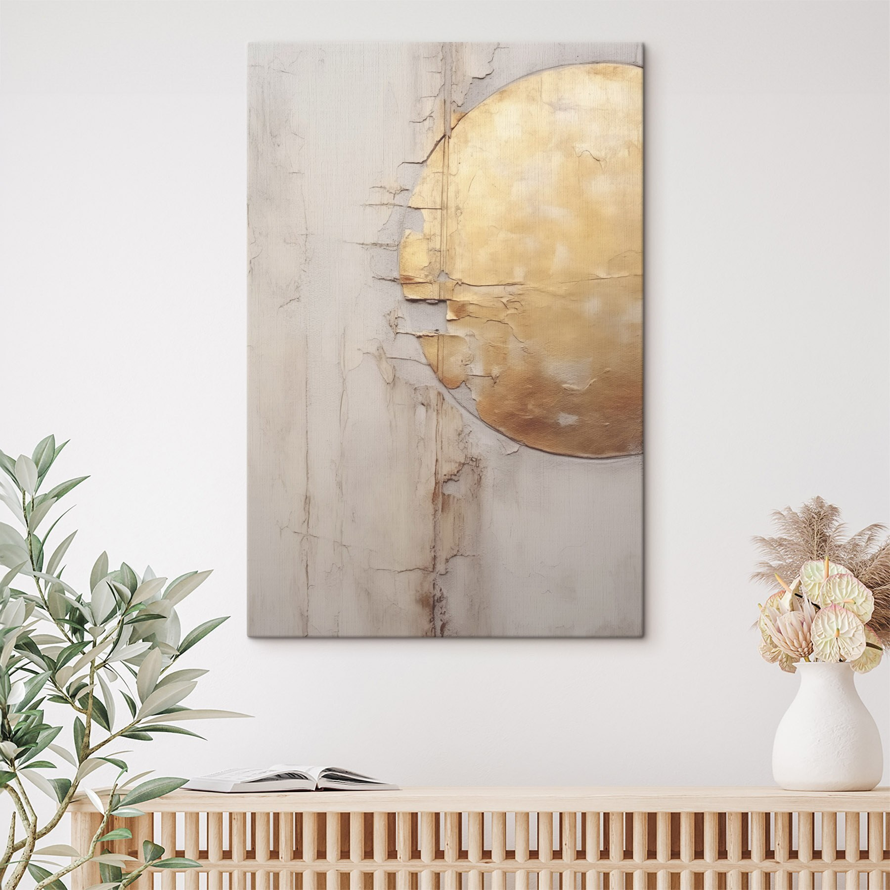 Textured walls with circular element Textured walls with circular element