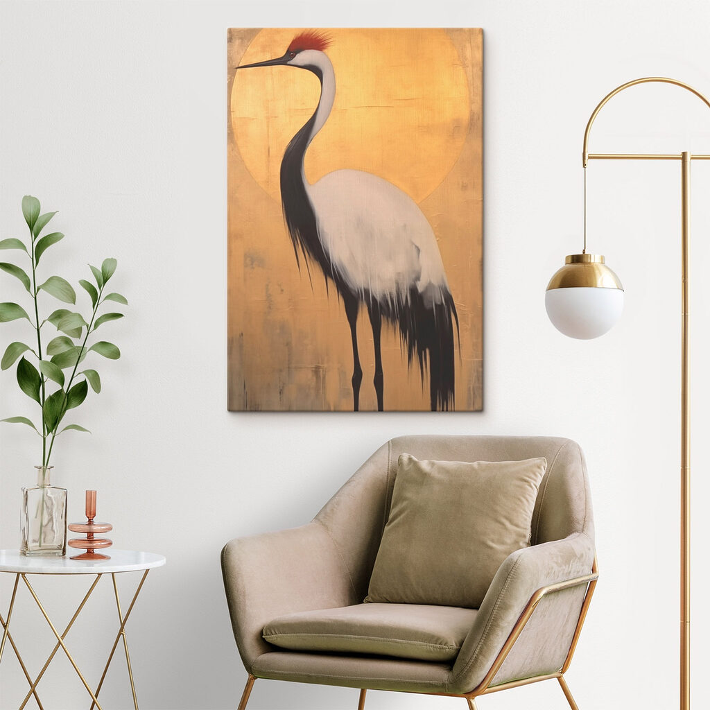 Painting of a crane Painting of a crane