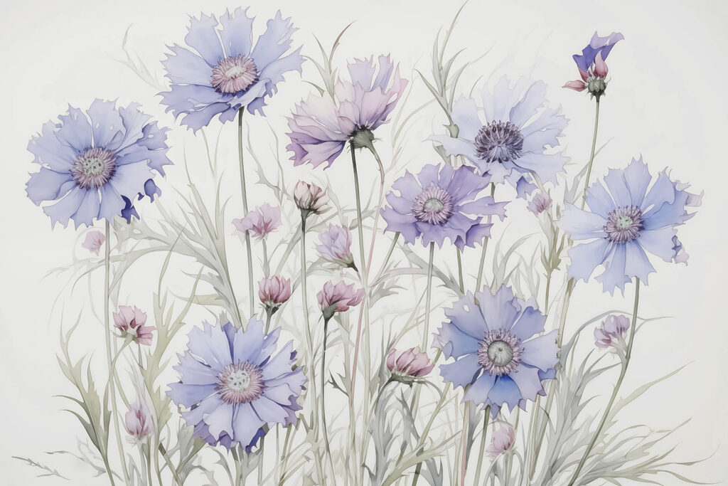 Pittura di fiori su sfondo bianco Pittura di fiori su sfondo bianco