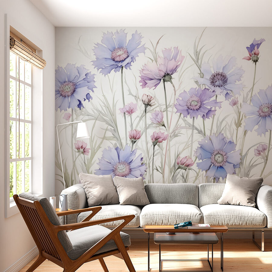 Pittura di fiori su sfondo bianco