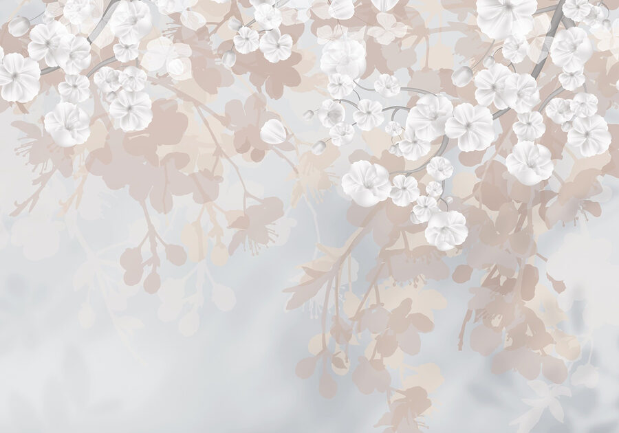 Fiori bianchi su un ramo