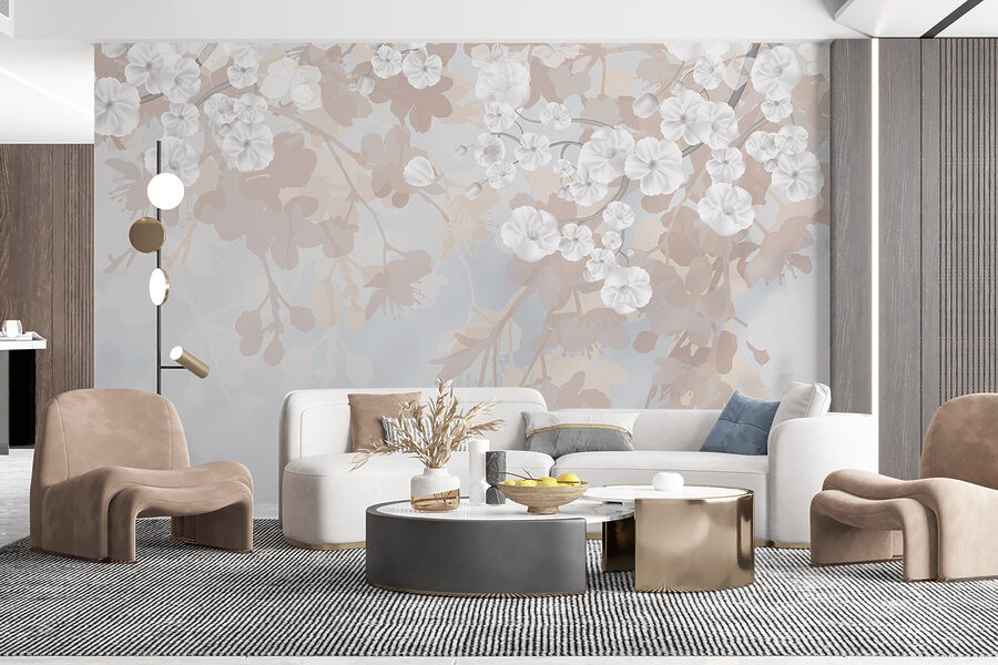 Fiori bianchi su un ramo