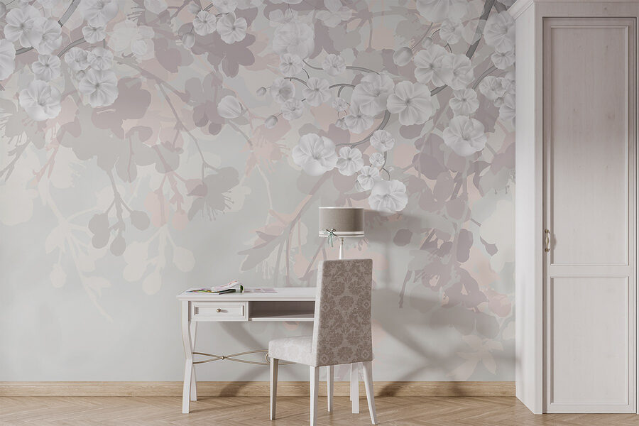 Fiori bianchi su sfondo bianco