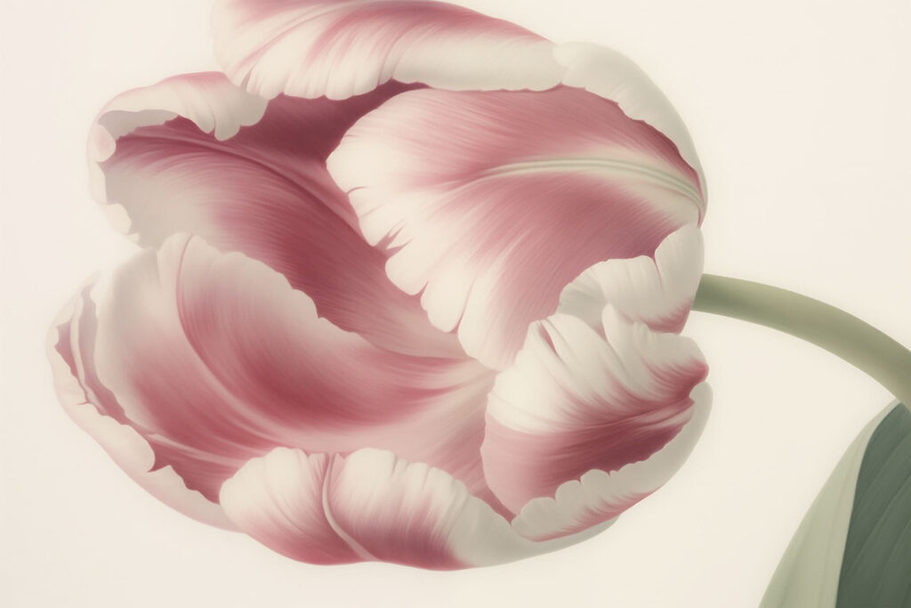 Delicato tulipano rosa in fiore Delicato tulipano rosa in fiore