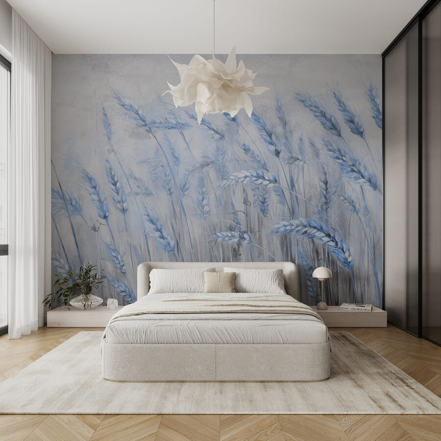 Morbide onde blu di grano gentile