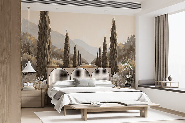 Paesaggio con alberi e fiori Paesaggio con alberi e fiori
