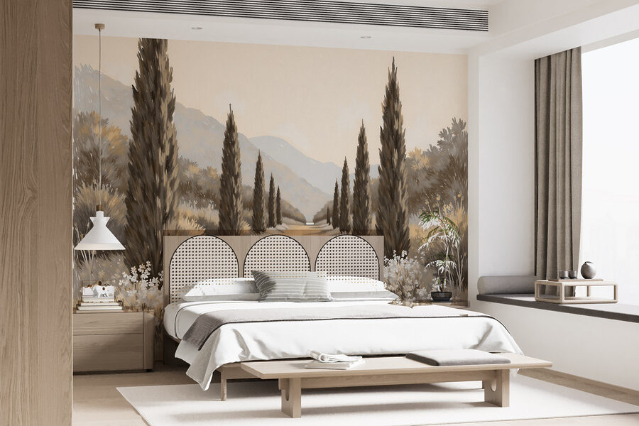 Paesaggio con alberi e fiori Paesaggio con alberi e fiori