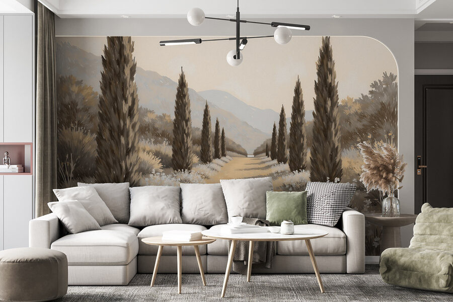 Paesaggio con alberi e fiori Paesaggio con alberi e fiori