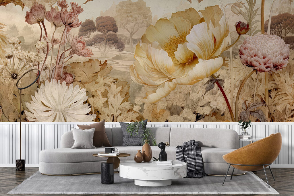 Delicate blooms in muted tones