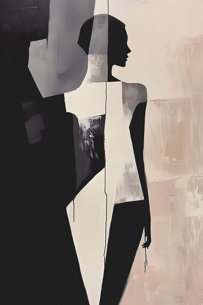 Woman's face in a white dress