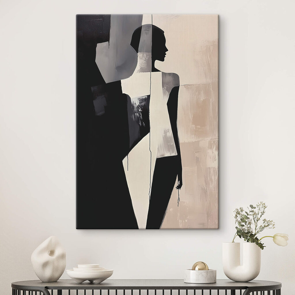 Woman's face in a white dress