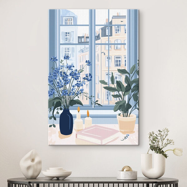 Quadri Finestra con fiori e candele (COD: s44010) Quadri Quadri Finestra con fiori e candele (COD: s44010)