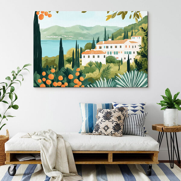 Casa circondata da alberi e piante Quadri Casa circondata da alberi e piante