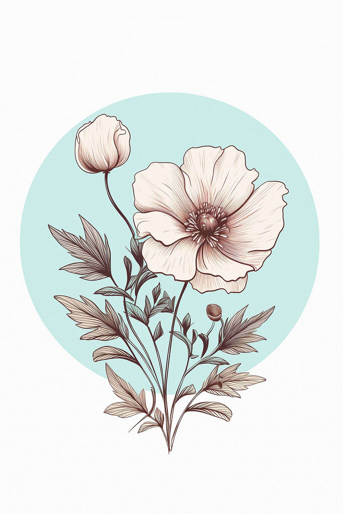 Drawing of a flower Drawing of a flower
