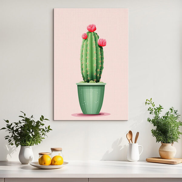Quadri Quadri Cactus in fiore in vaso (COD: s43999)