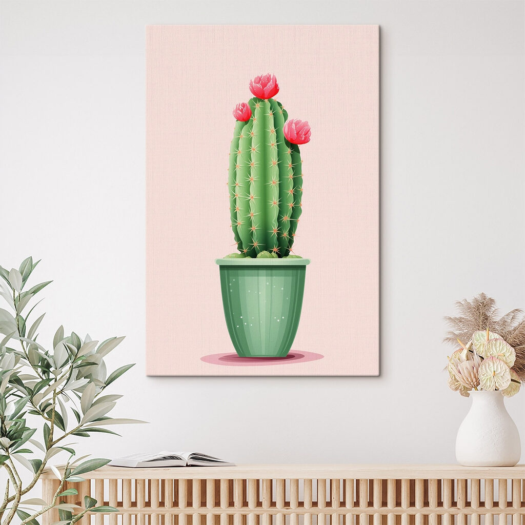 Cactus with flowers in a pot Cactus with flowers in a pot