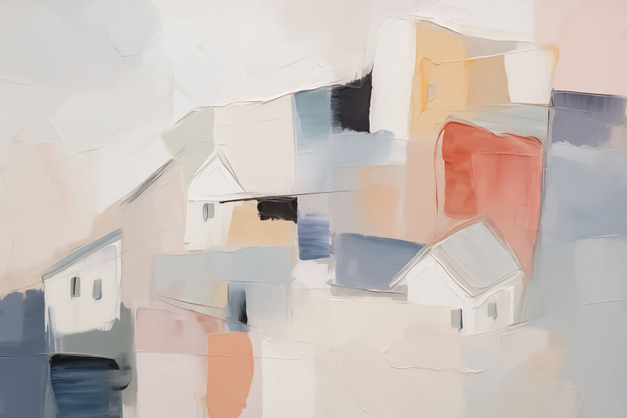 Pittura di case in diversi colori