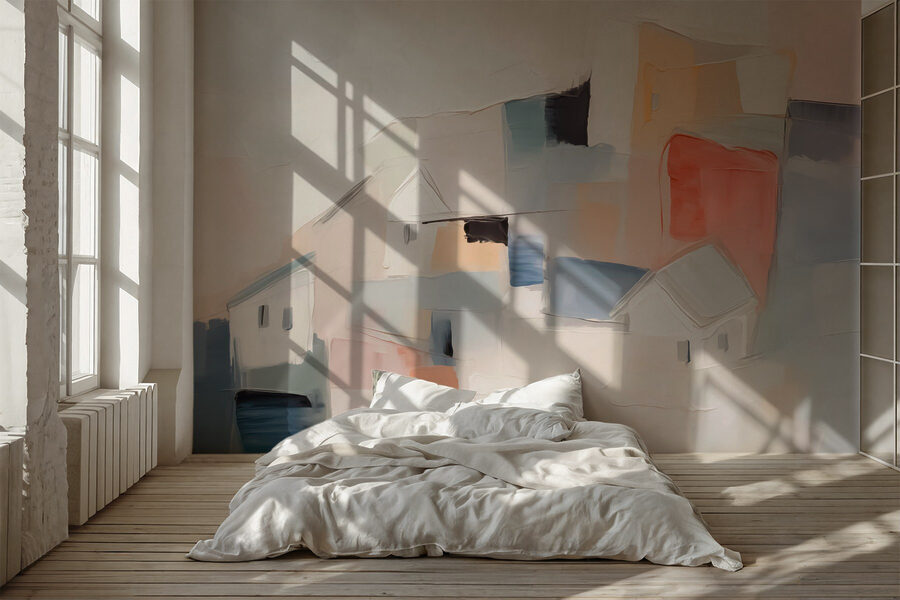 Pittura di case in diversi colori